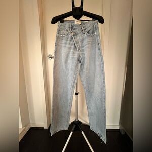 Agolde Light Blue Women’s Criss Cross Asymmetrical  Jeans